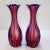 Moser Glassworks Antique Three-Color Blue, White & Cranberry Overlay Bohemian Cut Glass Vases - a Pair For Sale - Image 4 of 13