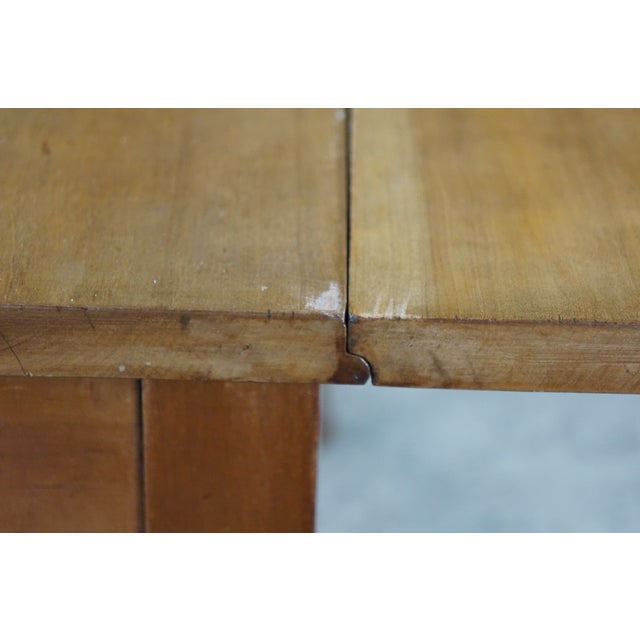 Antique Early American 19th C Cherry Gate-Leg Drop Leaf Dining Console Table 60" For Sale - Image 10 of 18