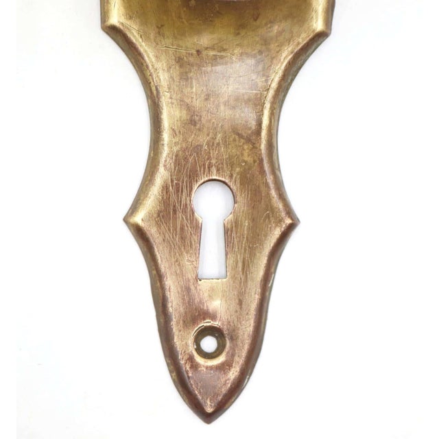 Traditional Vintage Art Deco Glass Brass Dummy Door Knob Set For Sale - Image 3 of 5