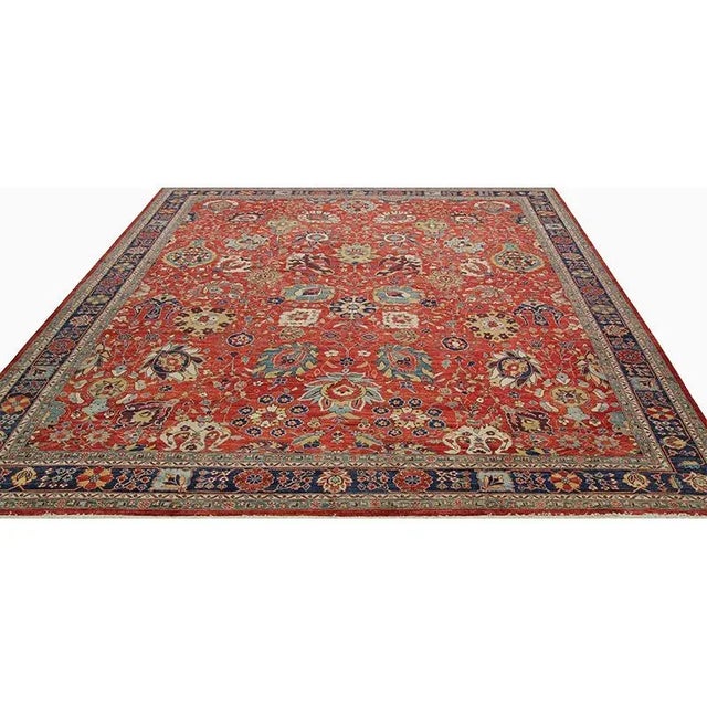 1990s Handwoven Serapi Style Area Rug 12’1″ X 15’6″ For Sale - Image 4 of 11