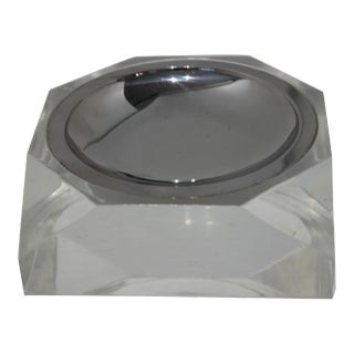 Candy or Nut Dish Lucite & Stainless For Sale