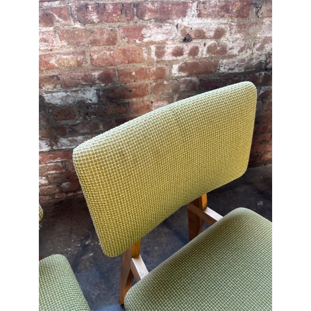 1940s Green Upholstered Dining Chairs Attributed to George Nelson For Sale - Image 9 of 11