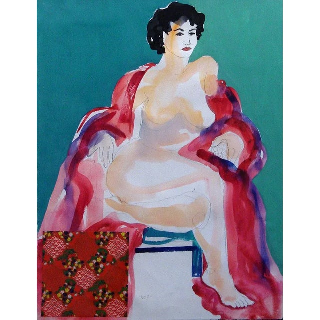 Untitled Original watercolor painting on paper with mixed media by Melvin Whitsett Carter. Image Size: 22" x 17", Framed...