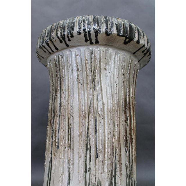 Large Czech Brutalist Textured Ceramic Vase, 1970s For Sale - Image 9 of 11