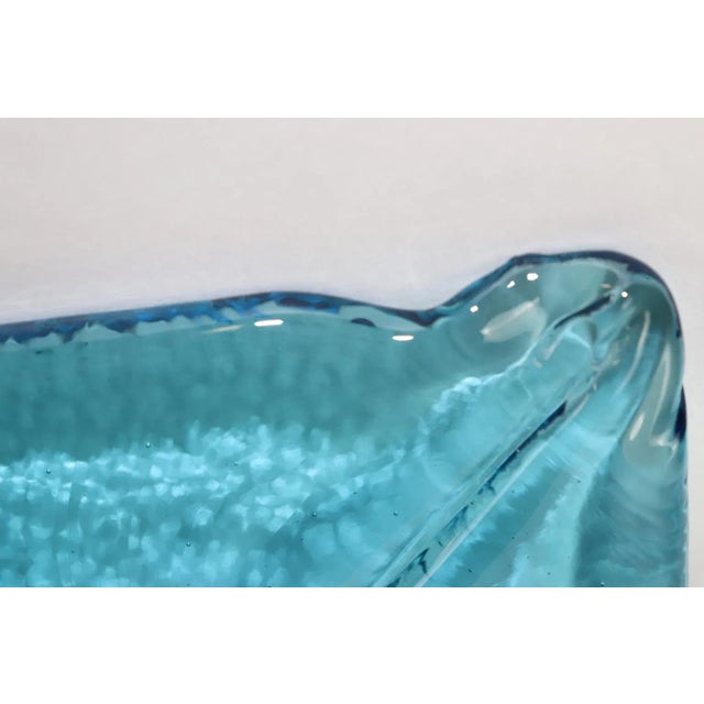 1980s "Damasco" Itre Murano Hand Cast Glass Tile Aquamarine For Sale - Image 12 of 13