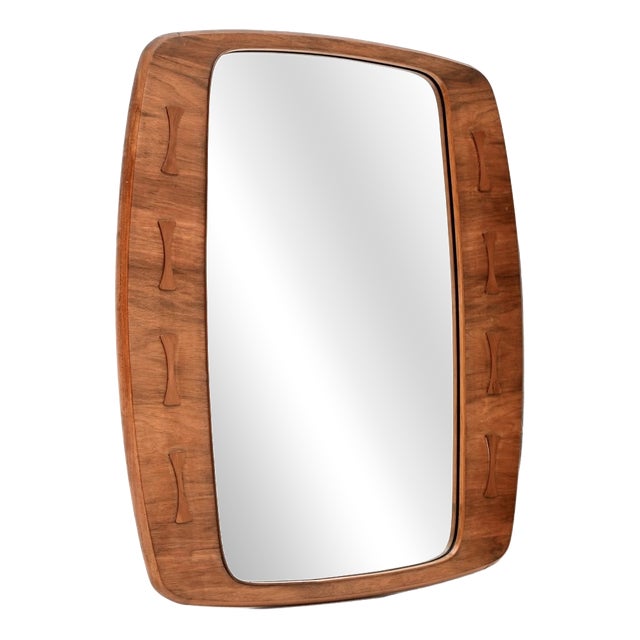 Vintage Art Deco Walnut Mirror, 1930 For Sale