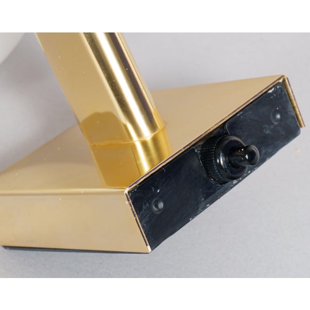 Vintage British Gold and Opaline Glass Wall Lamps, 1970s, Set of 2 For Sale - Image 4 of 7