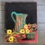 1970s Original Vintage Pop Colored Still Life Painting 1970’s For Sale - Image 5 of 5