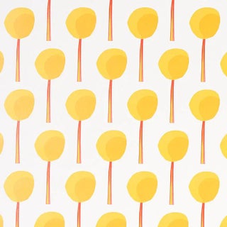Sample - Schumacher X Peg Norriss Topiary Wallpaper in Marigold For Sale