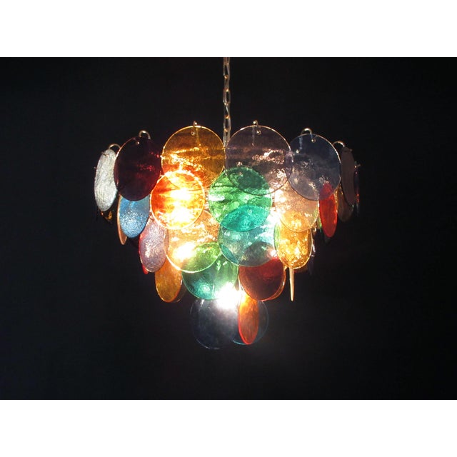 Space Age High Quality Murano Chandelier with 50 Muilticolored Glasses, 1990s For Sale - Image 13 of 18