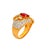 Red 1.39 Carat Ruby Diamond Pave 18k Yellow Gold Ring, Size 5.75 For Sale - Image 8 of 9