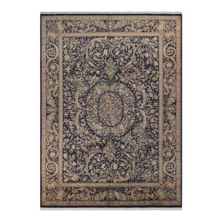 1980s Kala Bagh Pak Persian Blue & Red Wool Rug - 10'2" X 14'1" For Sale