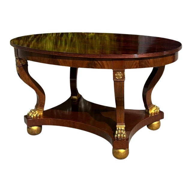 A. B. Nordiska Kompaniet Swedish Regency Giltwood Mahogany Center Table For Sale