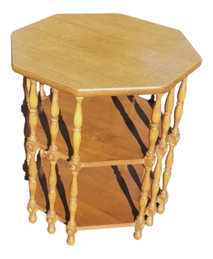 Pennsylvania House Vintage 3 Tier Solid Maple Octagonal Side Table, Circa 1970s