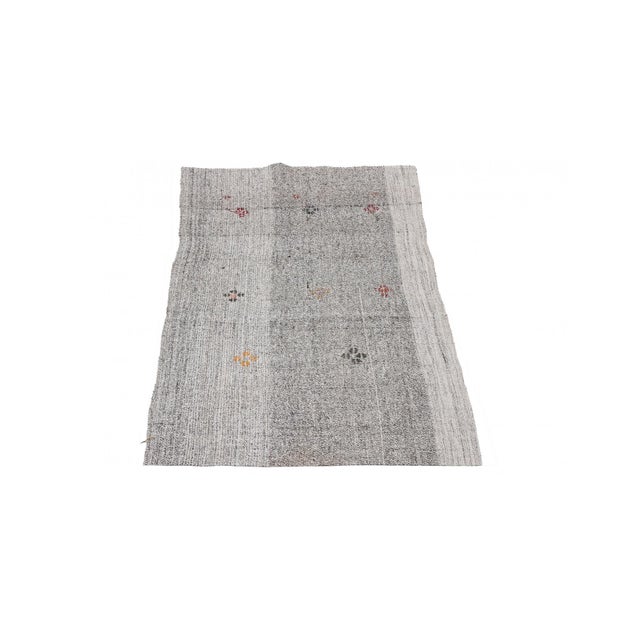 Mid-Century Modern Small Vintage Gray Kilim Rug - 3`0″ X 6`0″ For Sale - Image 3 of 6