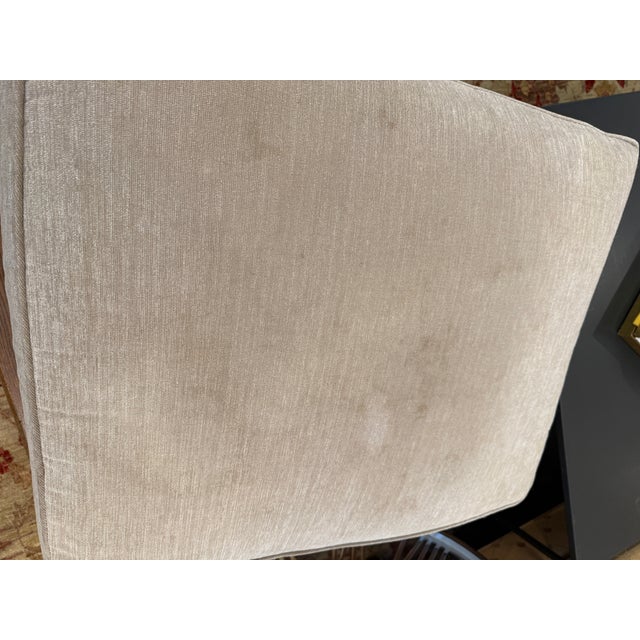 Textile Bench Crafted Bespoke Twill Sofa, Heathered Taupe For Sale - Image 7 of 12