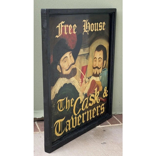 English Pub Sign, "Free House, the Cask and Taverners" For Sale - Image 4 of 13