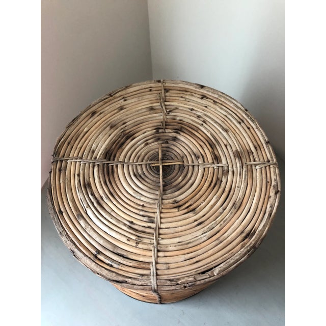 Wood Vintage Italian Rattan Basket With Copper Rim For Sale - Image 7 of 13