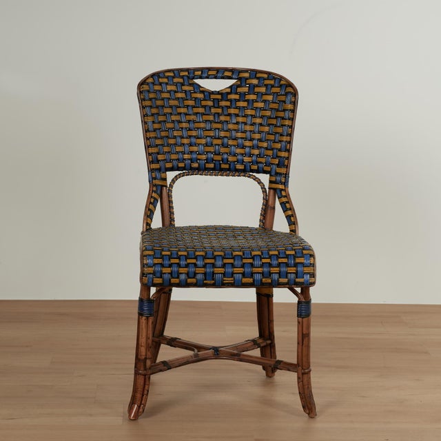 Set of Eight Vintage Rattan French Bistro Chairs For Sale - Image 9 of 17