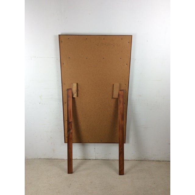 Mid Century Modern Mountable Mirror With Wooden Details at Top For Sale - Image 14 of 18