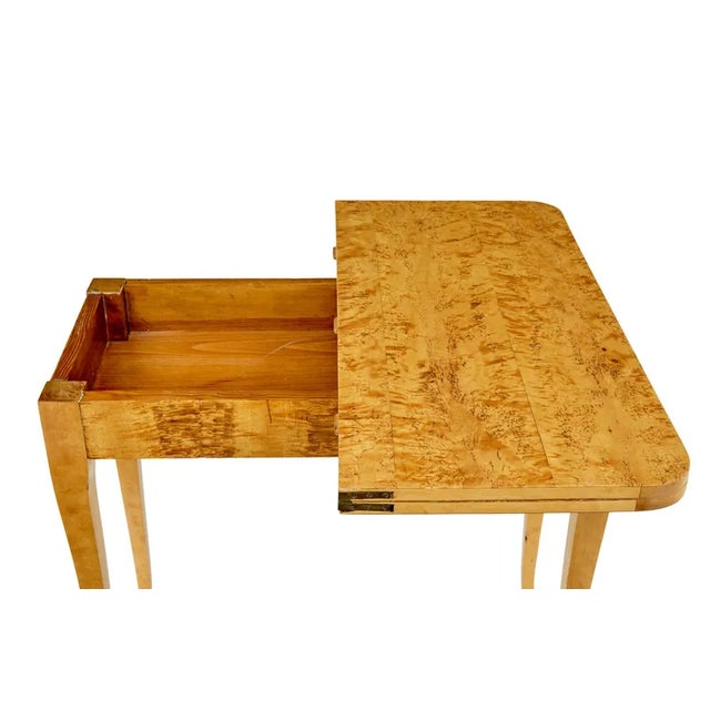 19th Century Swedish Burr Birch Tea Table For Sale - Image 6 of 11