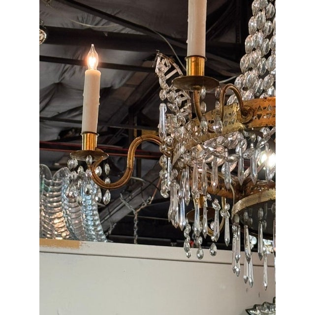 Gustavian (Swedish) 19th Century Swedish Gustavian Crystal Chandelier For Sale - Image 3 of 7