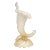 Vintage Seguso Murano 1950s Gold Flecks Opal White Italian Art Glass Sculptural Cornucopia Flower Vase For Sale