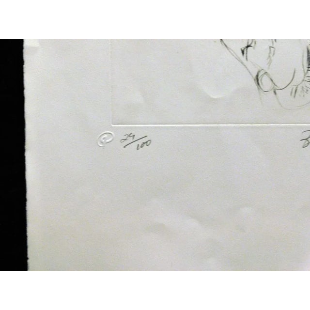 Impressionist William Papas "Bikers" Signed Numbered Hand Colored Etching of Motorcyclists For Sale - Image 3 of 7