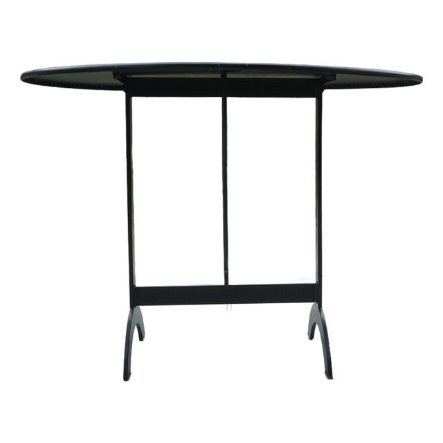 1990s Metal Round Card Table For Sale