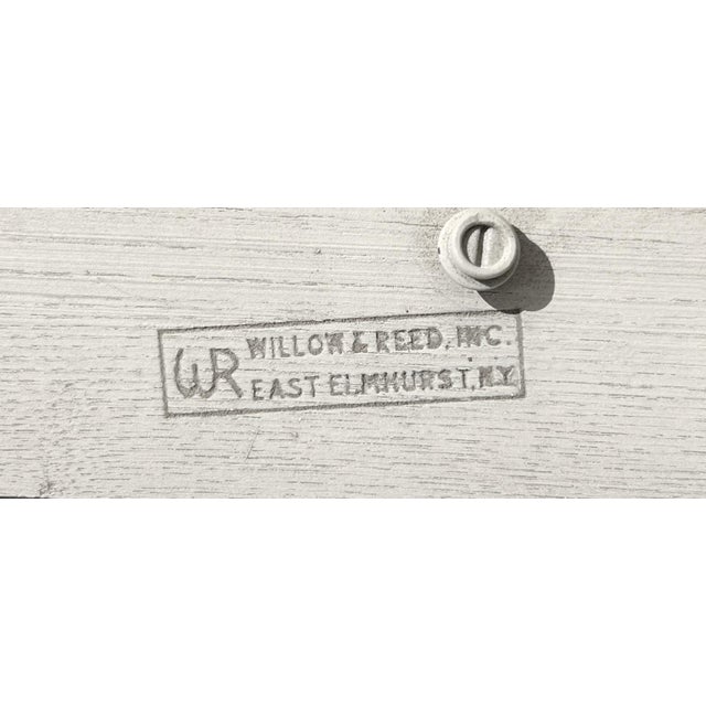 White Mid 20th Century Willow and Reed Mid Century Rattan Lounge Chair With Ottoman For Sale - Image 8 of 9