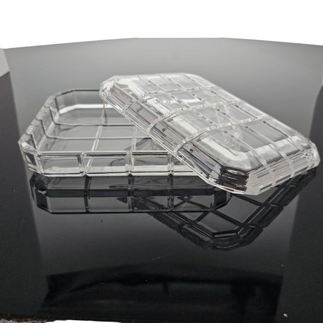 Transparent Late 20th Century Arnolfo Di Cambio Geometric Crystal Lidded Box, Italy For Sale - Image 8 of 16