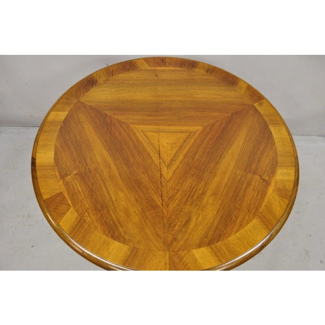 Renaissance 1900s Antique German Renaissance Revival Carved Walnut Paw Feet Round Center Table For Sale - Image 3 of 12