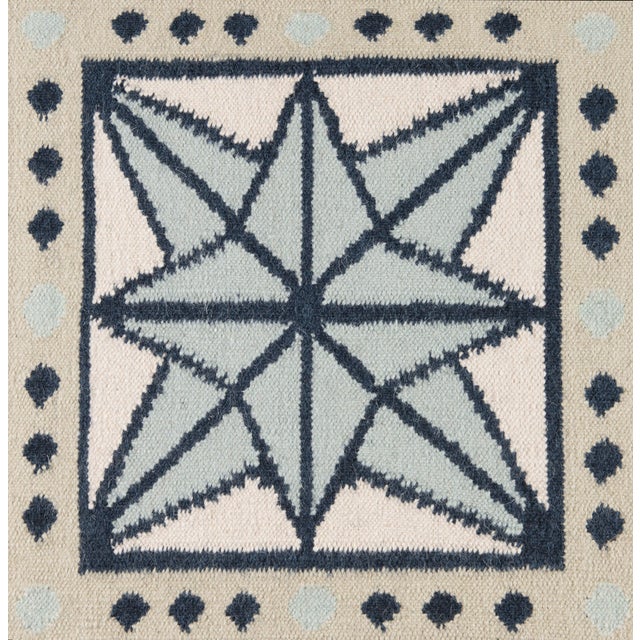 Not Yet Made - Made To Order Part & Parcel Goods Wool Star Rug, 9' x 12', Celadon, Navy, Sky Blue and Eggshell For Sale - Image 5 of 5
