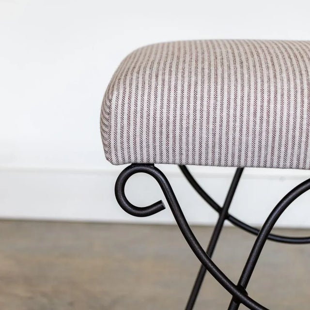Panoplie Iron Loop Stool, Brown Stripe For Sale - Image 9 of 10