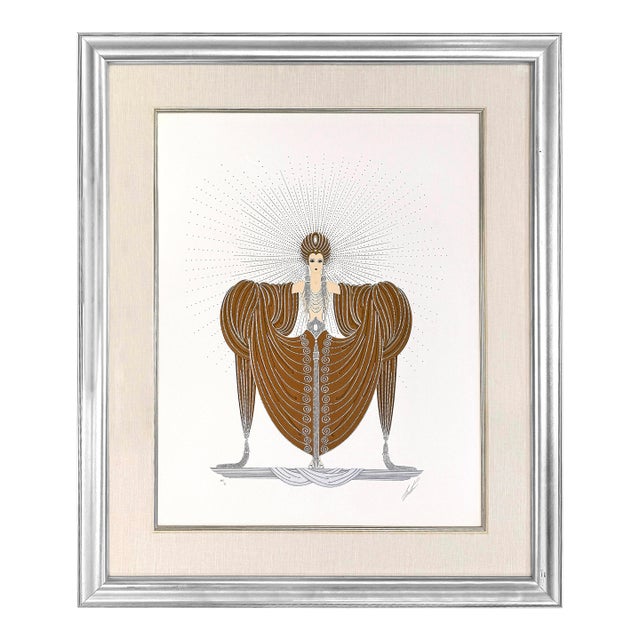 1980s Erté, Radiance (Large Hand Signed Foil Stamped Embossed Serigraph) For Sale