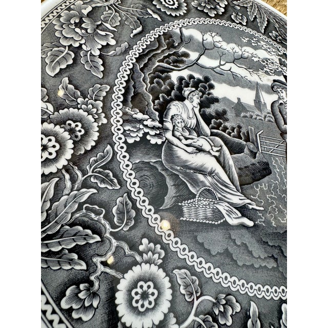 English 1980s Spode Transfer-Ware Cheese Plate For Sale - Image 3 of 4