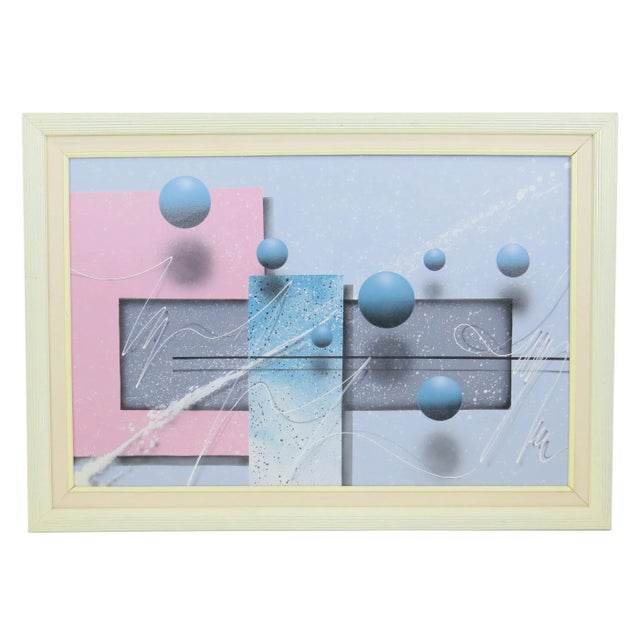 1980s Josef Kugler Original Abstract Illusionism Acrylic on Canvas - Framed For Sale - Image 11 of 11
