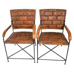 Set of Hand-Crafted Leather Chairs, 1970s