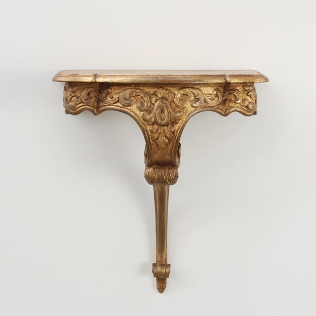 20th Century Louis XV Giltwood Wall Console, France, 1950s For Sale - Image 12 of 12