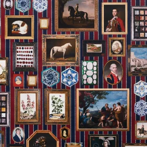 Sample - Schumacher x Johnson Hartig Le Grand Tour Wallpaper in Stripe