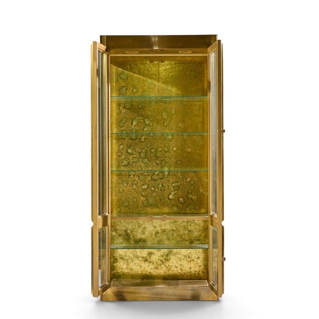 Metal Mastercraft Mid Century Brass Vitrines Cabinet - Pair For Sale - Image 7 of 10