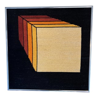 Vintage Geometric Needlepoint Framed For Sale