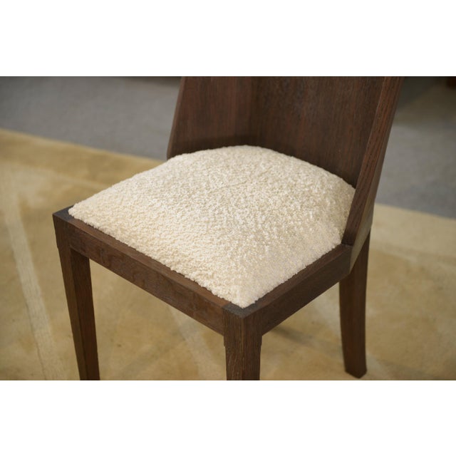 Brown Oak Chair in the style of Pierre Chareau, 1950s For Sale - Image 8 of 11