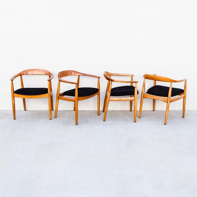 1960s Restored Danish Modern Round Back Armchairs by Illum Wikkelso for Niels Eilersen For Sale - Image 14 of 15