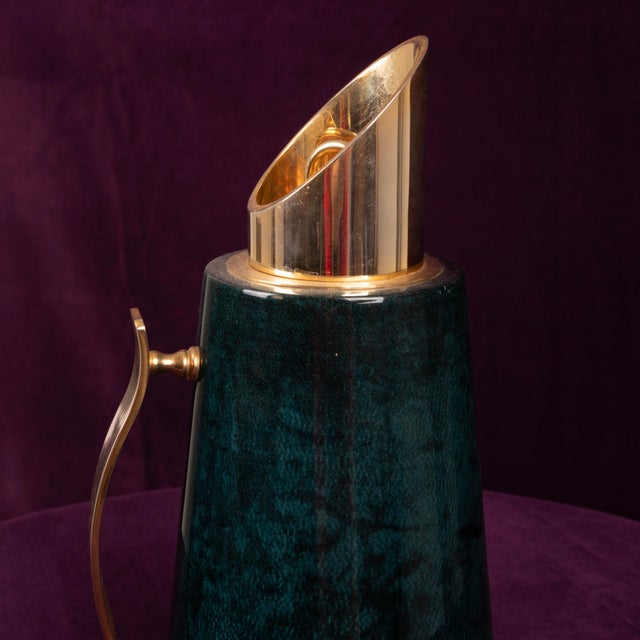 Mod. 1278D Blue Goatskin Parchment Thermos by Aldo Tura, Italy, 1950 For Sale - Image 9 of 17