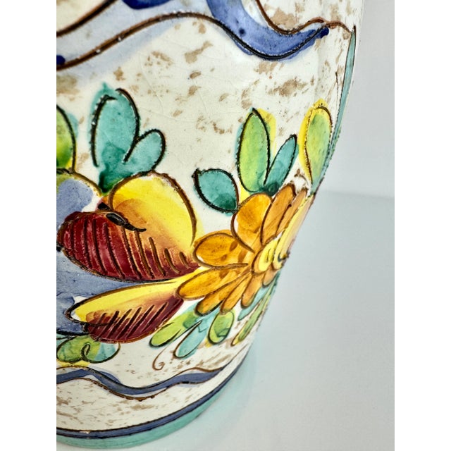 Mid Century 1960's Italian Hand Painted Vase For Sale - Image 4 of 11
