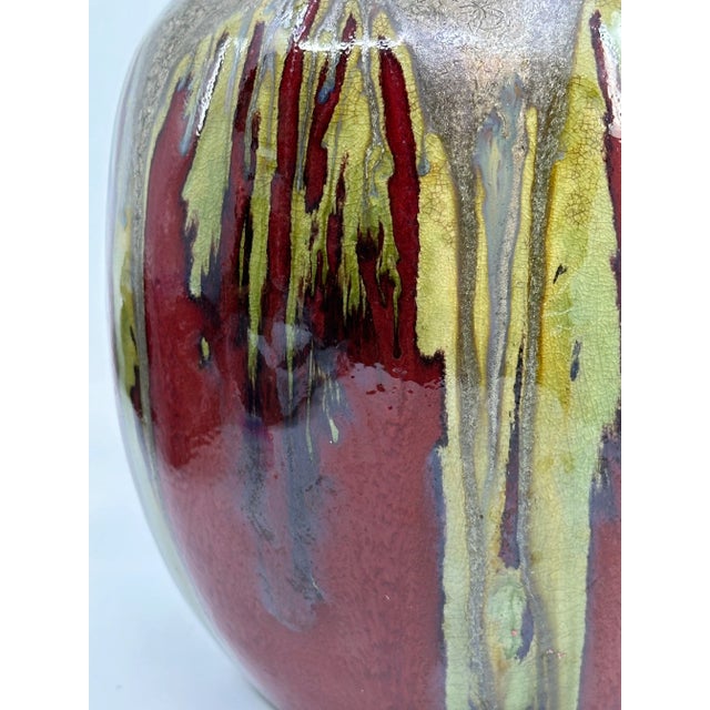Mid Century Glasser Pottery on Deep Red Glaze Vase For Sale - Image 9 of 9