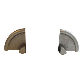 Mid Century Industrial Style Cast Aluminum Bookends by Georg Jensen - a Pair For Sale