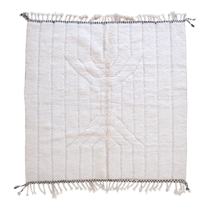 Moroccan White Square Rug - 6.4 X 6.4 Ft