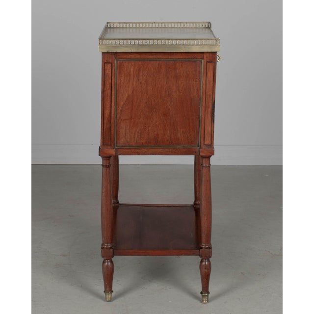 19th Century Louis XVI Style Marble Top Nightstand or Side Table For Sale - Image 5 of 9